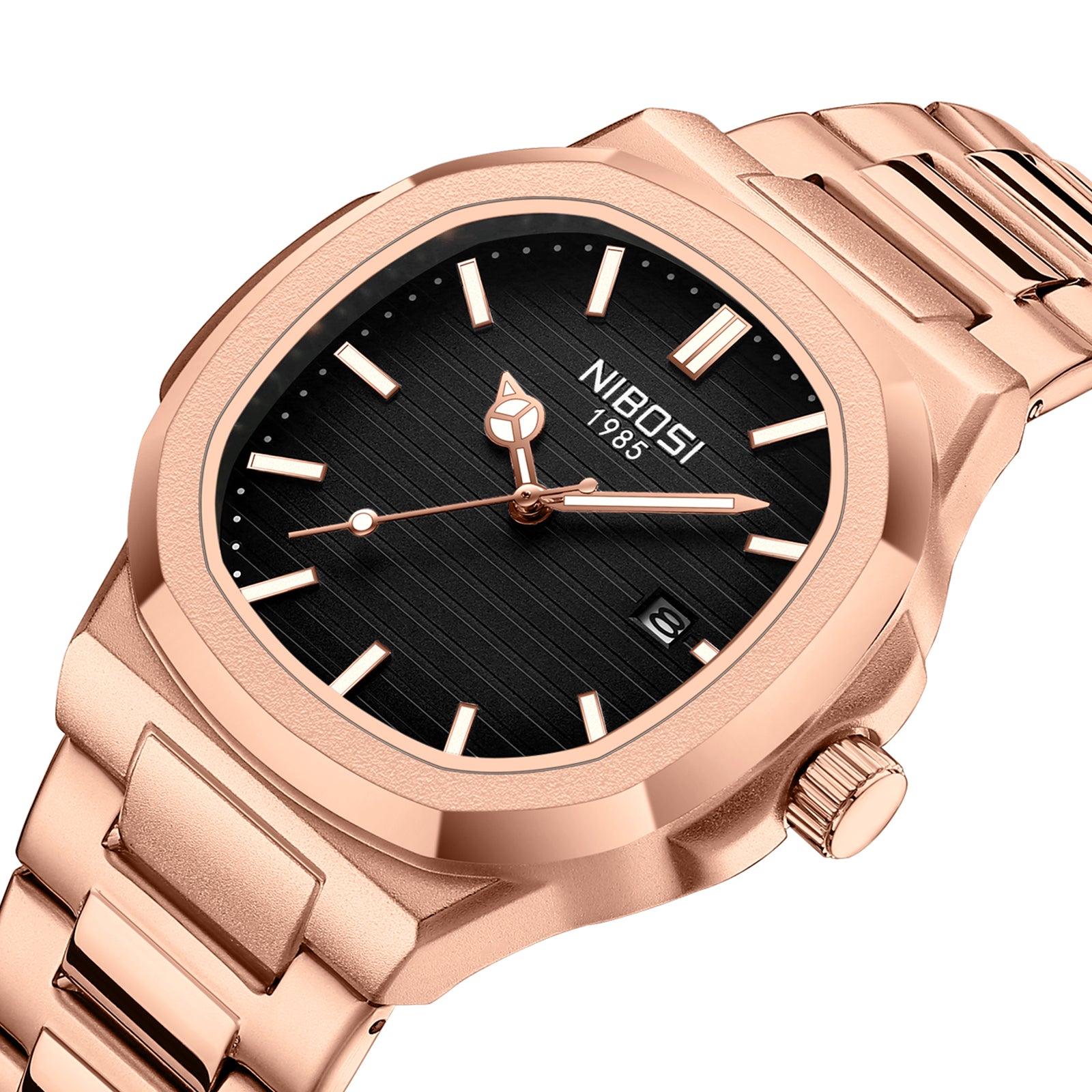 Rose Gold Black Dial Nibosi 2632