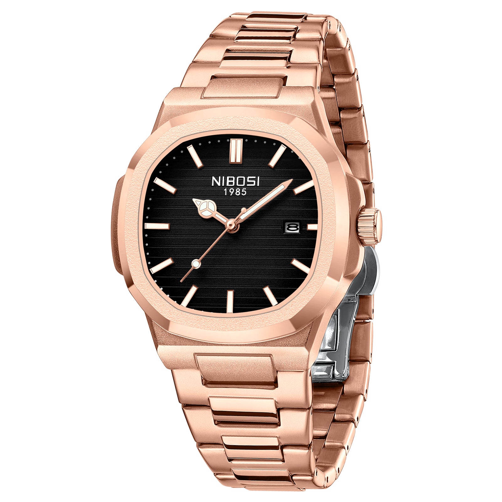 Rose Gold Black Dial Nibosi 2632