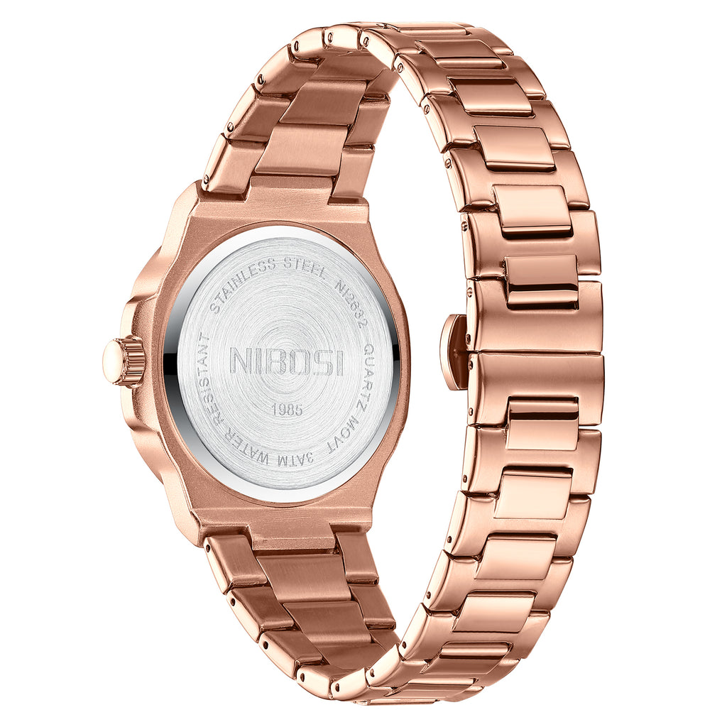 Rose Gold Black Dial Nibosi 2632