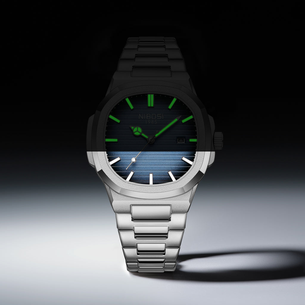 Silver Steel Blue Dial Nibosi 2632