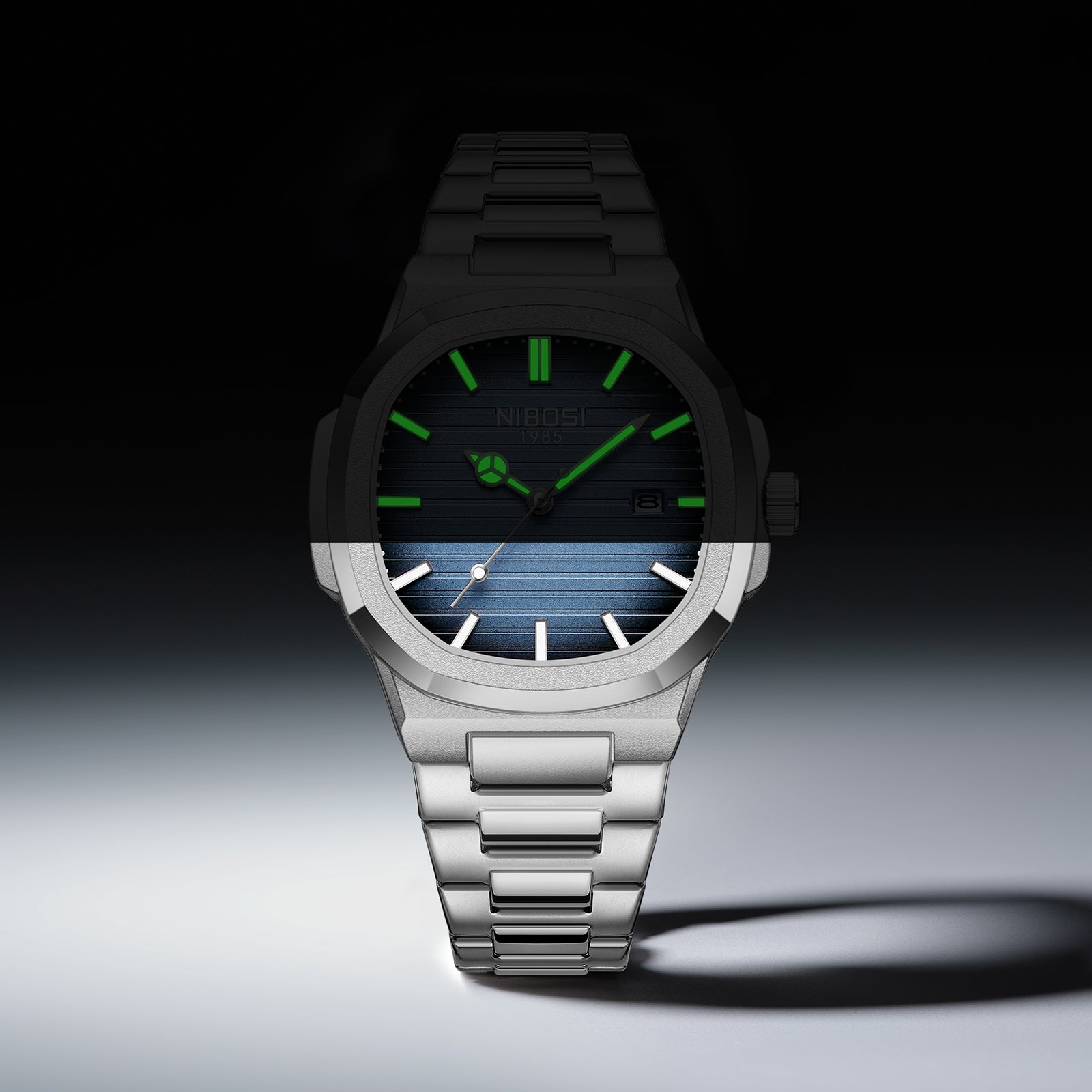 Silver Steel Blue Dial Nibosi 2632