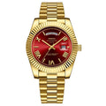 Nibosi Day-Date Gold Red Dial