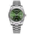 Nibosi Day-Date Silver Green Dial